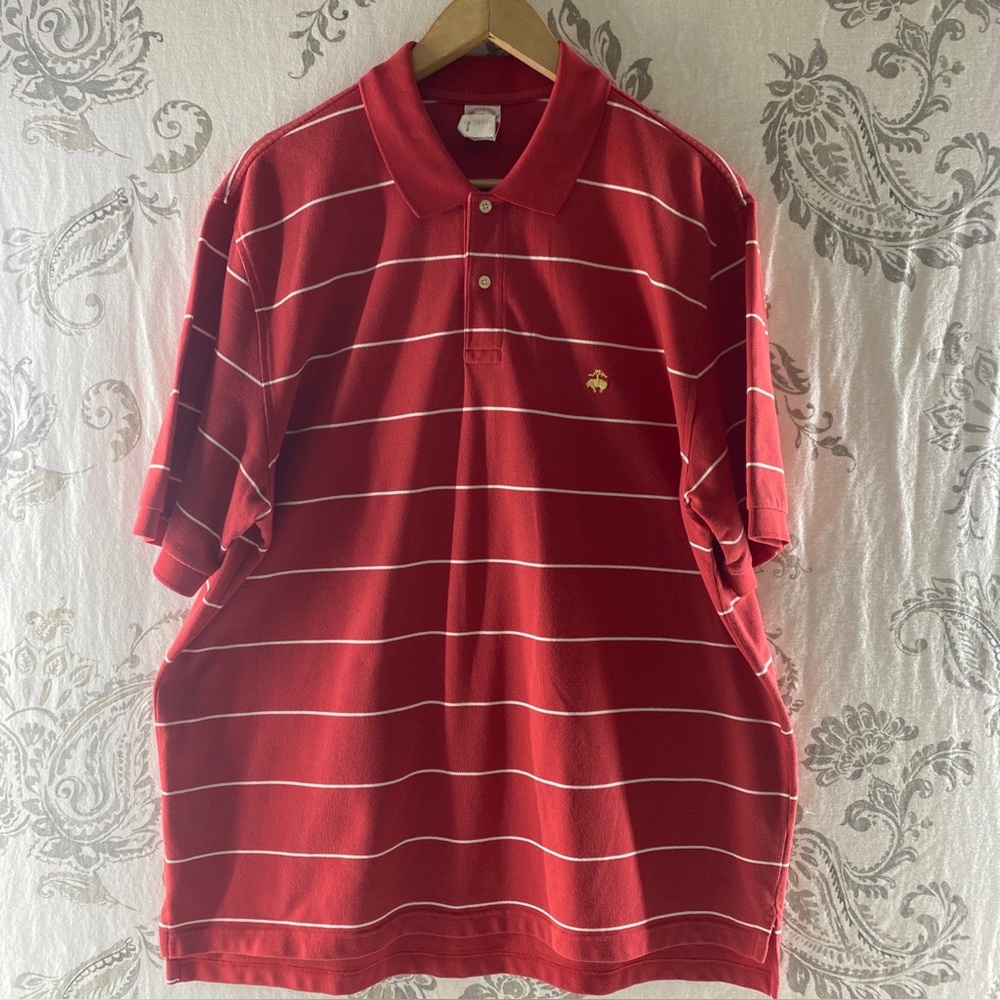 Brooks Brothers POLO SHIRT Mens
XXL Red Stripe Cotton Golf Polo‎ 346
Rugby